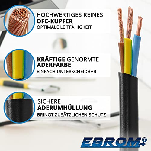 EBROM Round Plastic Hose H03VV-F 3 x 0.75 mm², Colour: Black, Various Lengths in increments of 5 m up to 200 m, 3G0.75 mm² - Image 2