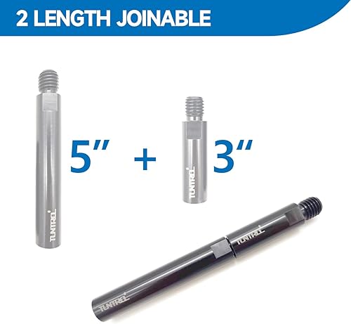 Miniatura 3 de Juego de eje de extensión giratorio de 5/8"-11 roscas, extensor de varilla de conexión de aluminio de 3" y 5" para pulidor de automóvil, amoladora