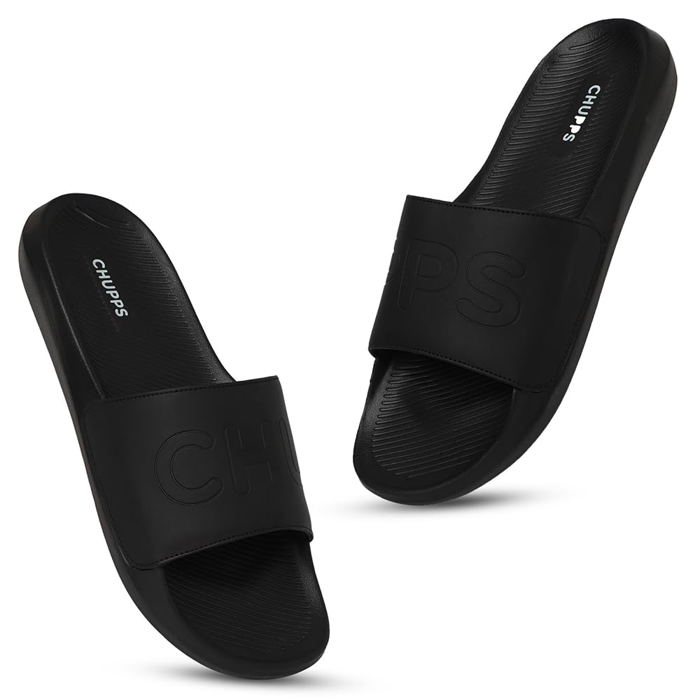 Pure Black Drift Orthopedic Slippers | Soft Footpharma Footbed | Breathable Ventilation Holes | Lightweight Flip Flops | Anti-Skid Chappals for Everyday For Mens-image-19