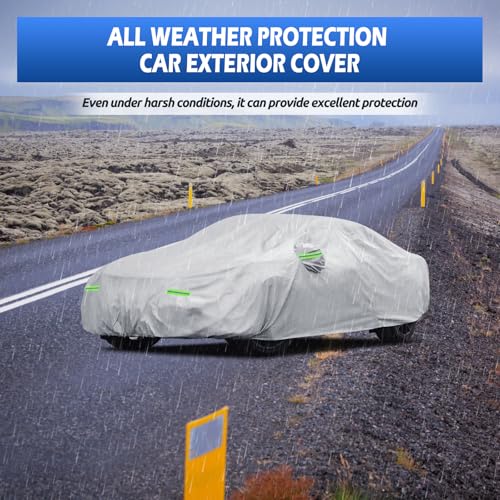 Image of Car Cover Custom Fit for Ford Mustang 1994-2026, for Chevy Camaro 2010-2026, Migaven Waterproof Full Exterior Cover Sun Rain Protection with Door Zipper and Cotton Lining