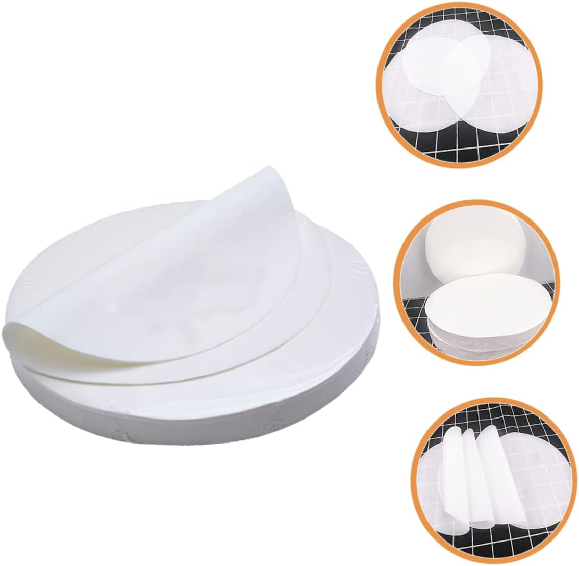 500sheets Round Non-stick Parchment Paper for Baking Greaseproof Baking Rounds for Frying Grilling Cooking for Home Bakery Use