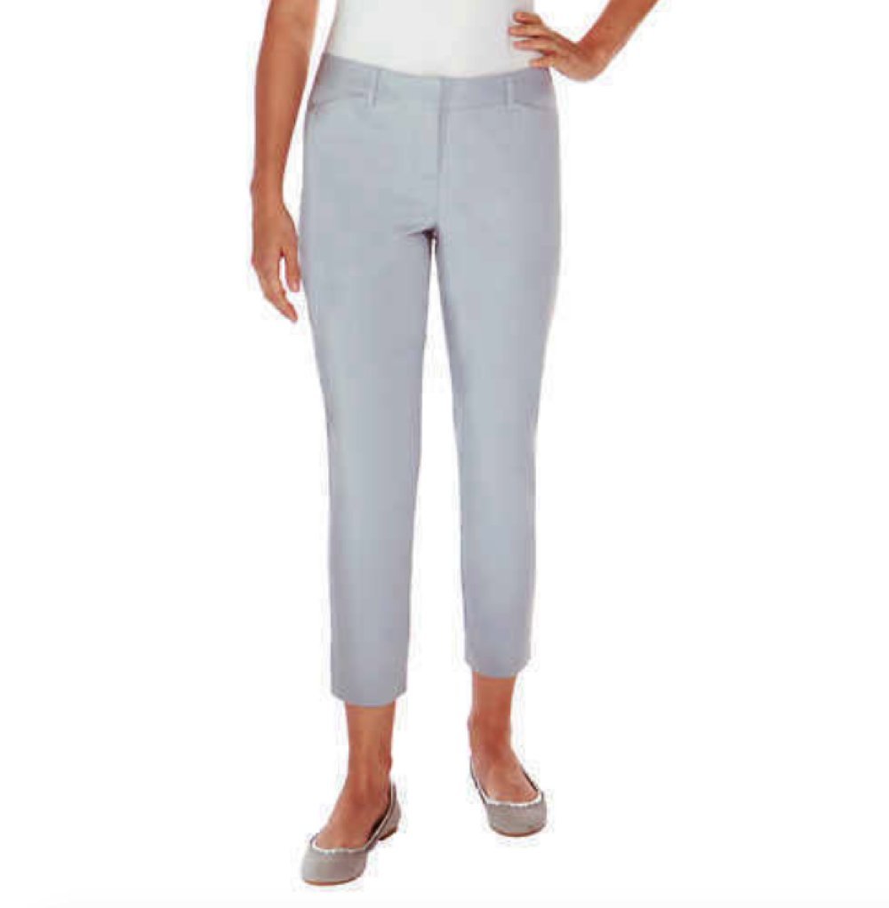 Mario Serrani Womens Comfort Stretch Fabric Slim Fit Pants 14x27 Dove Grey