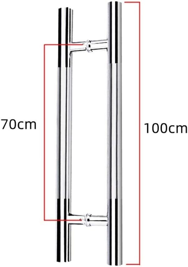 Brushed Stainless Steel, Office Push-Pull Door Handle/Home House Wooden Door Handle, 7 Sizes (Size : 100×70cm)
