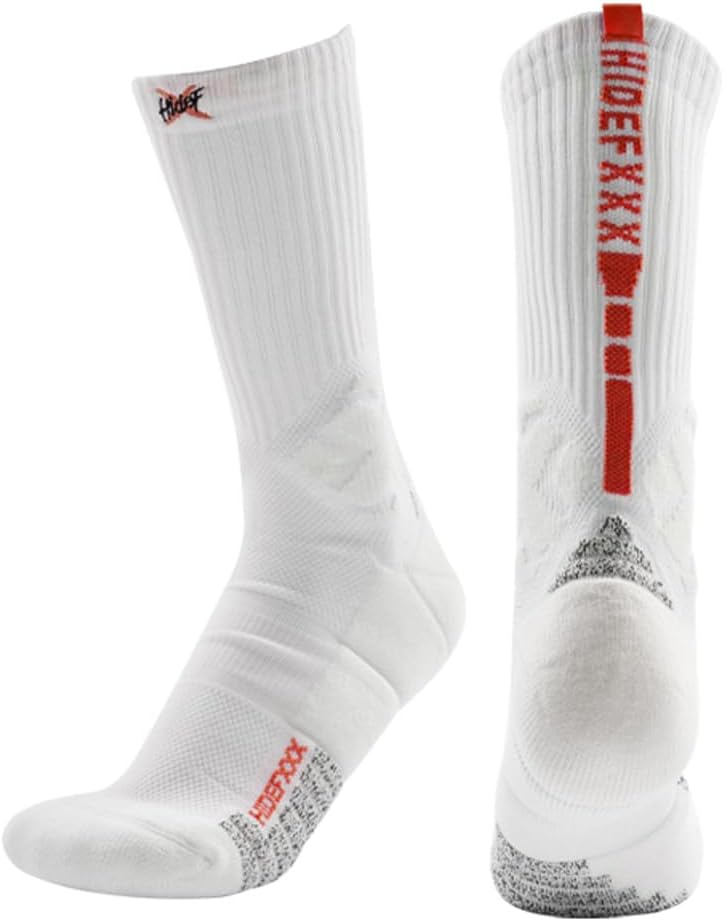 Basketball Socks for Men, Performance Cushioned Men's Athletic Crew Socks, Anti-Slip Sports Socks