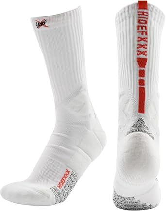 Basketball Socks for Men, Performance Cushioned Mens Athletic Crew Socks, Anti-Slip Sports Socks