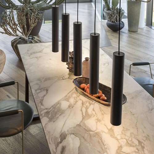Lanterne cylindrique simple en aluminium et finitions luxe