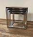 HomeRoots Acacia Wood and Stainless Steel Acacia Woo9d and Stainless Steel Set of 4 Modern Rustic Nesting Accent Tables