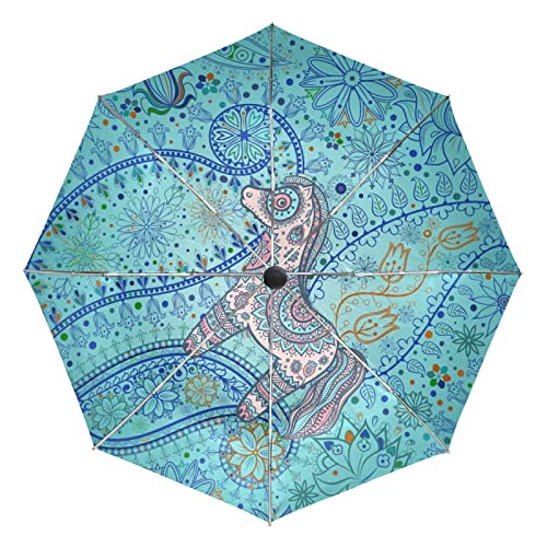 Parapluie Vnurnrn Cheval D'Art de voyage automatique et pliant pour femmes et filles