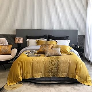 Yarn-dyed Jacquard Long-staple Cotton Four-piece Set Cotton Sateen Sheets Bedding Sheets and Quilt Covers (Color : D, Size : 200 * 230cm)