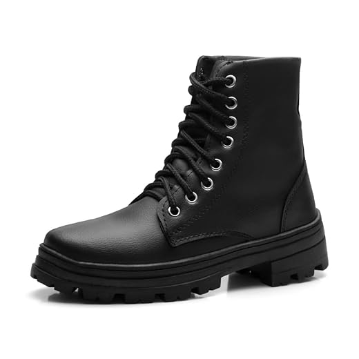Bota Coturno Feminina Tratorada Design Preto JCL