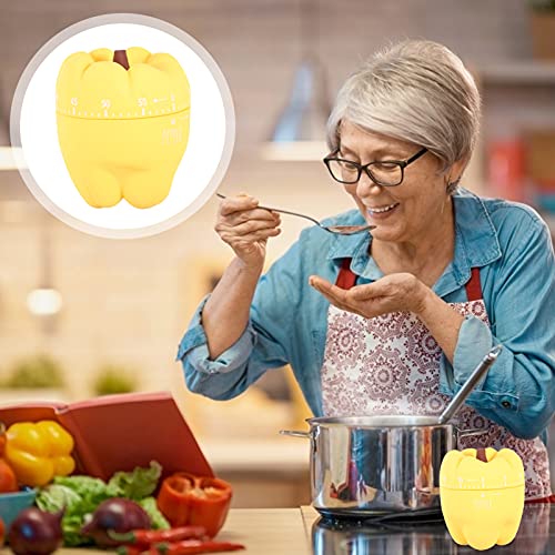 Lifkome 60 Minutes Mechanical Timer Kitchen Yellow Pepper Timer Creative Vegetables Wind Up Timers Rotating Cooking Timer For Baking Boiling Egg ( Yellow ) #TOP7