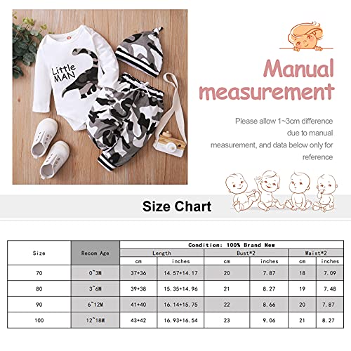 U-Sinmule Pasgeboren Baby Jongens Gentleman Kleding Set Brief Gedrukt Romper + Broek + Hoed Baby Jongens Outfits Set 0-18M - Afbeelding 8