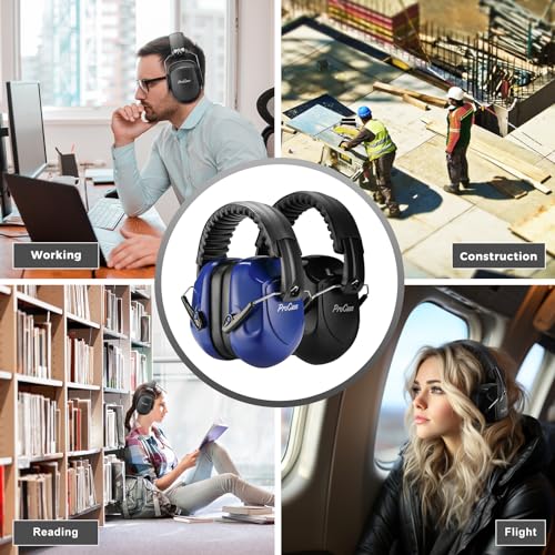 Image of ProCase Noise Reduction Ear Muffs, NRR 28dB Shooters Hearing Protection Headphones Headset, Professional Noise Cancelling Ear Defenders for Construction Work Shooting Range Hunting