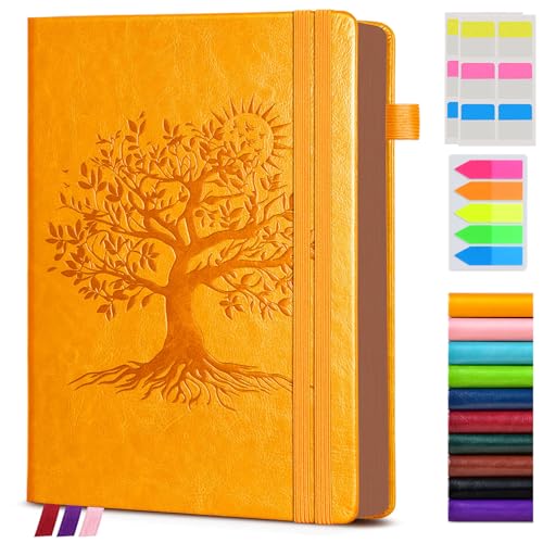 Image of Vintage Leather Journal - 300 Page Lined Journal Notebook with Numbered Pages, A5 Notebook for Women Men,Travel Diary,Daily Journals for Writing, Note Taking, School & Work (5.8 inch x 8.3 inch)