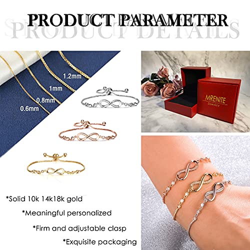 MRENITE 10k 14k 18k Solid Gold Personalized Name Bracelet – Dainty Name Plate Bracelet - Custom Any Name Fine Jewelry Gift for Women Adults Wife4