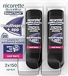 Nicorette Quickmist SmartTrack Mouthspray, Cool Berry (2 x 150 sprays) Smoking or Vaping cessation Aid, designed to start reducing cravings in 30 seconds (Quit Smoking or Quit Vaping Aid)
