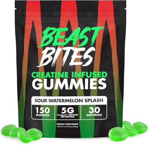 BEAST BITES - Creatine Infused Gummies - 5g Creapure Creatine Monohydrate Per Serving - NSF Certified for Sport - 30 Servings