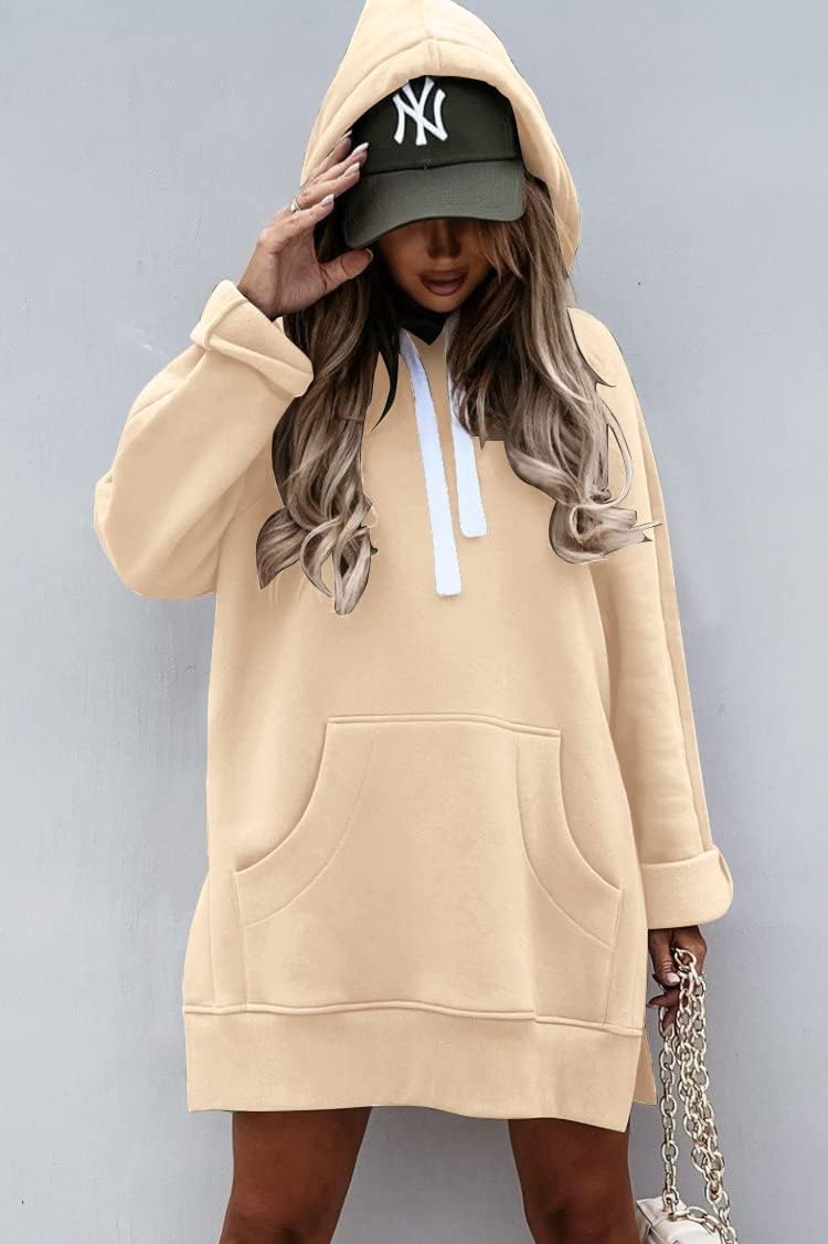 PRETTYGARDEN Sweatshirt for Women 2026 Fall Oversized Pullover Long Sleeve Casual Hoodie Dress Kangaroo Pocket Winter Clothes - Image 2