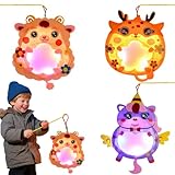 [Kit de lanternes pour enfants] - Vous recevrez trois kits de lanternes en forme d'animaux, chacun comprenant un petit bâton et une guirlande lumineuse LED, ainsi que les outils et les instructions nécessaires à leur fabrication. Votre enfant peut assembler cette lanterne de Saint-Martin à la main en quelques étapes simples : c'est amusant et facile !