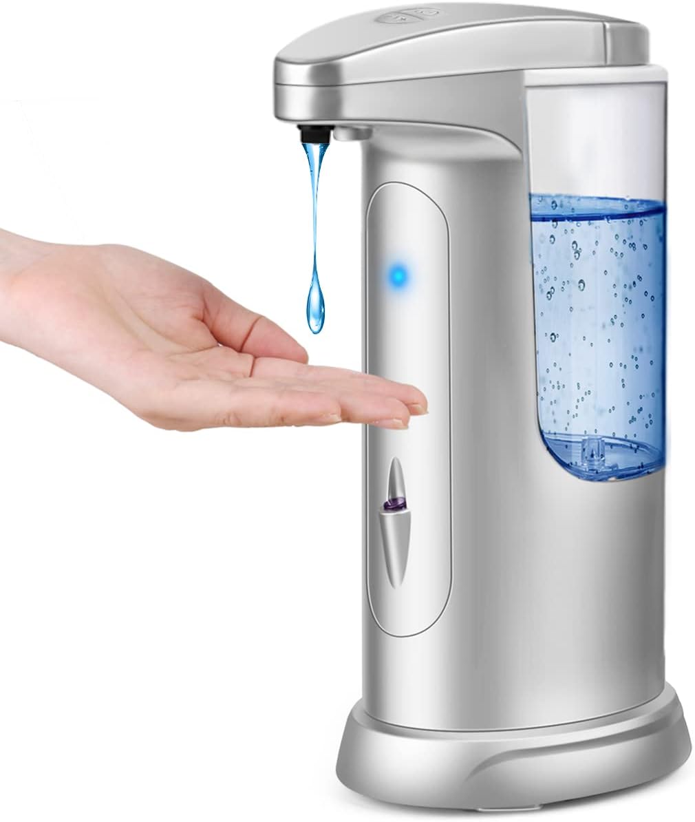 Automatic Soap Dispenser w/Adjustable Volume Control & Infrared Motion Sensor, 13.5oz Liquid Touchless Soap Dispenser for Bathroom Kitchen Home and Shower, No Foam