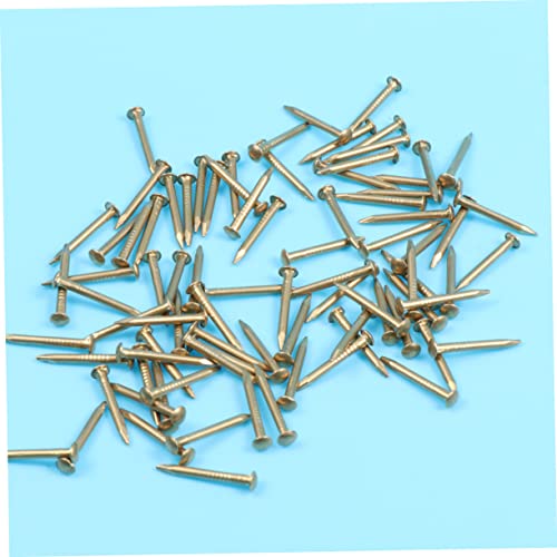 100 piezas de clavos de cabeza redonda de bronce para decoración de paredes, bisagra de muebles y proyectos de bricolaje miniatura 5