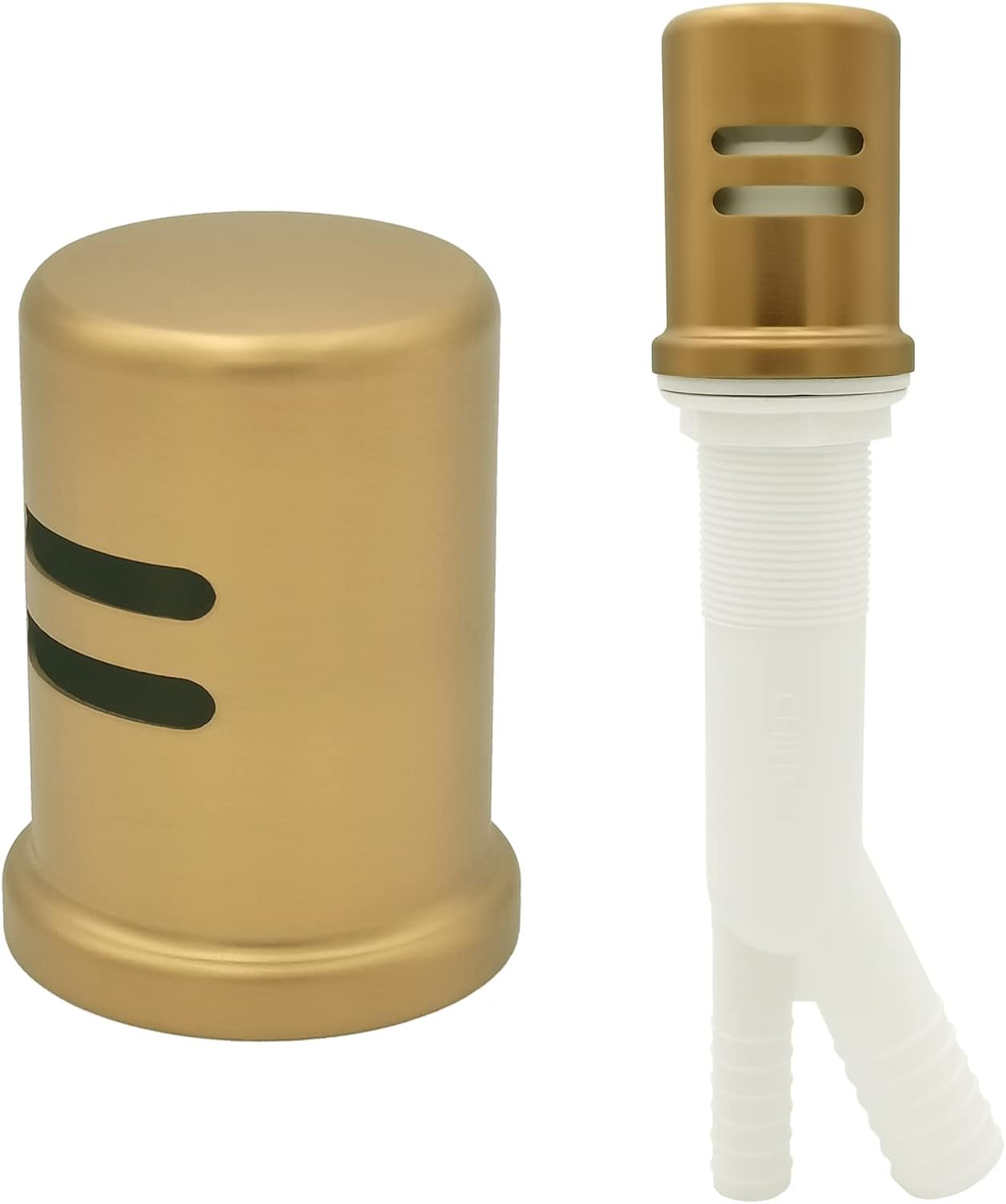 Dishwasher Air Gap Kits with Gold Dishwasher Air Gap Cover and Matching Escutcheon, Replacement air gap dishwasher,Solid Brass Air Gap Cap,Brushed Gold Finish