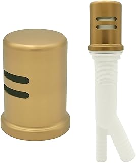 Dishwasher Air Gap Kits with Gold Dishwasher Air Gap Cover and Matching Escutcheon, Replacement air gap dishwasher,Solid Brass Air Gap Cap,Brushed Gold Finish