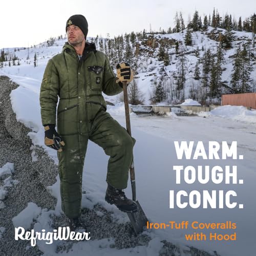 RefrigiWear Iron-Tuff Insulated Coveralls with Hood -50°F Rated Coveralls for Men - Water & Wind-Resistant Winter Overalls - Navy - X-Large - Thumbnail 6