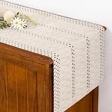 Socomi Boho Table Runner Summer Farmhouse Rustic Macrame Seasonal Long Woven Cotton Linen Small Coffee Dining...