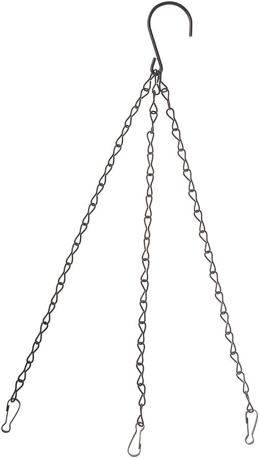 XISAOK 3 Point Garden Basket Iron Hanging Chains Flower Planter Pots Holder Replacement Basket Hanging Chains White