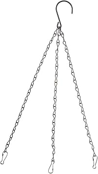 XISAOK 3 Point Garden Basket Iron Hanging Chains Flower Planter Pots Holder Replacement Basket Hanging Chains White