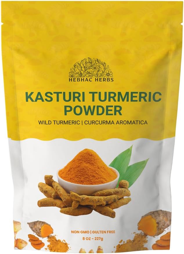 Kasthuri Manjal Powder for Skin and Face Care| Wild Turmeric powder | Curcuma Aromatica | Helps Acne skin (7 oz)
