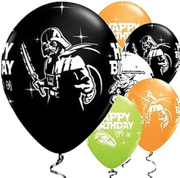 Lot 25 Ballons Star Wars Yoda Dark Vador Qualite Qualatex 28cm Happy Birthday Joyeux Anniversaire Amazon Fr Cuisine Et Maison