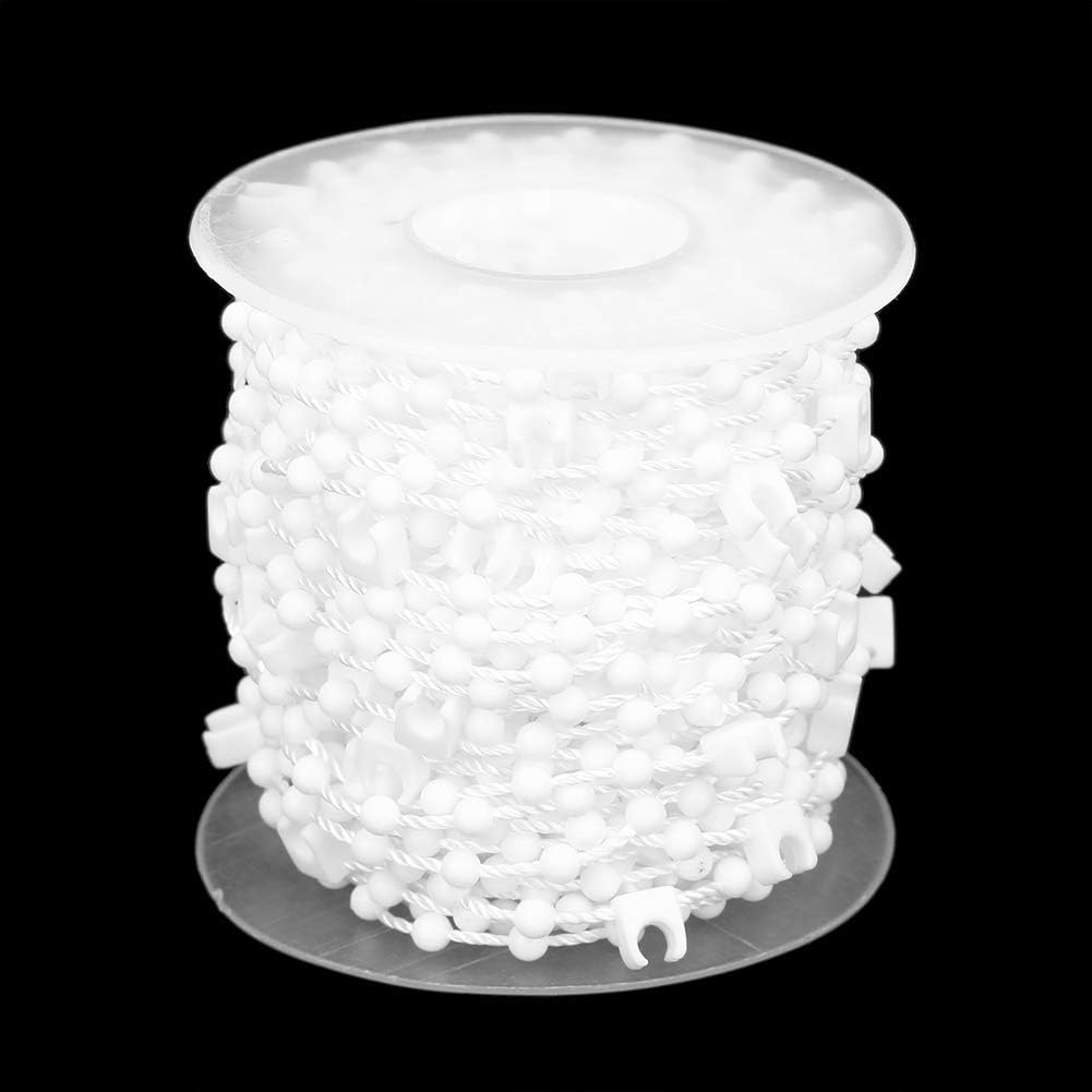 Greensen Vertical Blind Bead Chain, Ertical Blinds Bottom Chain Clips White Iron Pom Material, Rustproof &, Ertical Blinds Ights Bottom for Home Decoration Or Use (10M(10Cm))