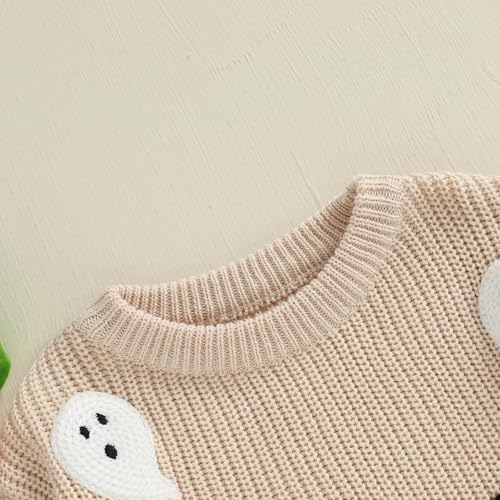 Girls Boys Halloween Sweater Knit Spooky Ghost Crewneck Pullover Casual Cute Pattern Tops Fall Winter Sweatshirts3
