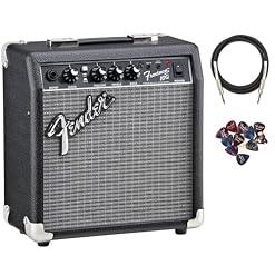 Fender Frontman 10G Guitar Combo Amplifier – Black Bundle with Cable and Austin Bazaar Exclusive 12-Pack Picks - Les Beatles, Paul McCartney, John Lennon, RIngo Starr, George Harrison