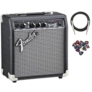 Fender Frontman 10G Guitar Combo Amplifier – Black Bundle with Cable and Austin Bazaar Exclusive 12-Pack Picks - Les Beatles, Paul McCartney, John Lennon, RIngo Starr, George Harrison