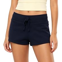 Women Y2K Low Rise Sweat Shorts Summer Cute Low Waist Wide Leg Mini Shorts Casual Basic Drawstring Lounge Shorts