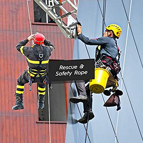YUZENET Static Rock Climbing Rope 2/5 Inch 100 Feet Outdoor Safety Fire Escape Rope Rappelling Rope,Orange/Blue