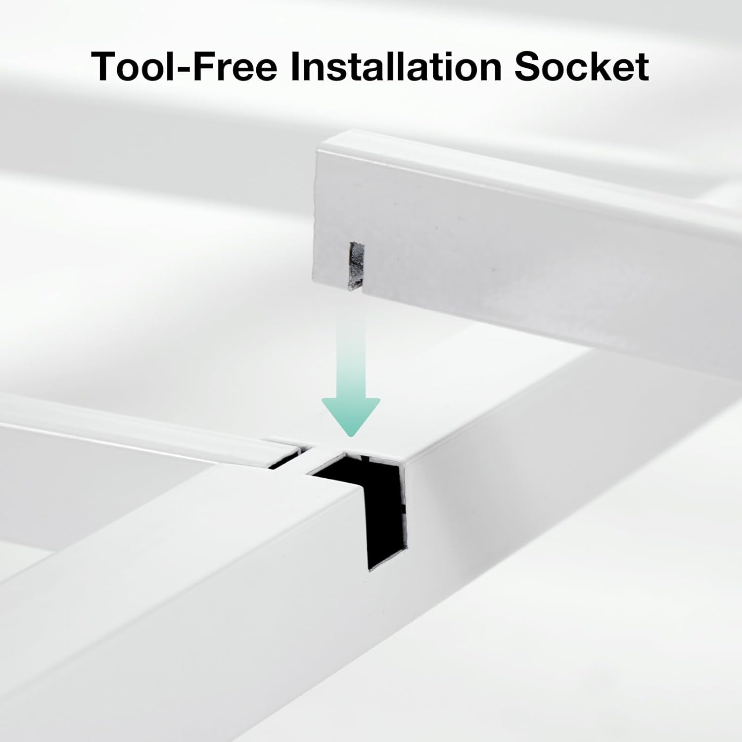Novilla Twin Bed Frame with Piano Keys Headboard and Footboard, Metal Platform Bed Frames Twin Size, No Box Spring Needed, Easy Assembly, Steel Slats Support, Velvet White - Image 3