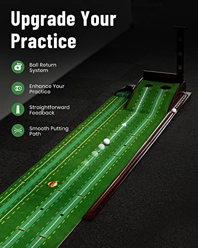 Golf Putting Greens For Indoor Use Three-Track Golf Putting Mat With Ball Return System Winkle-Free Indoor Putting Green For Practicing At Home Or Office, Great Gift For Golf Lover #TOP2