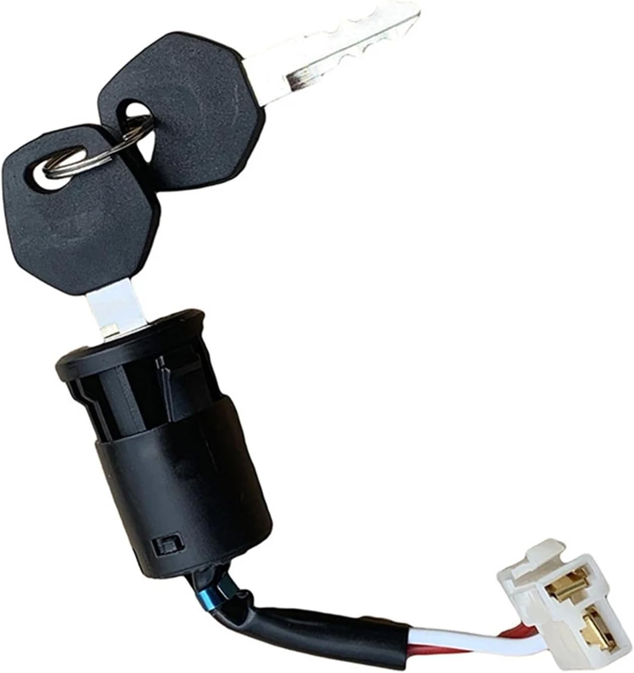 1Pc 2 Wires Ignition Key Switch Lock Starter Switch with 2 Keys On-Off Power Start Switch for Children Electric Ride on Toys Replacement Parts IKS-D29D-2W