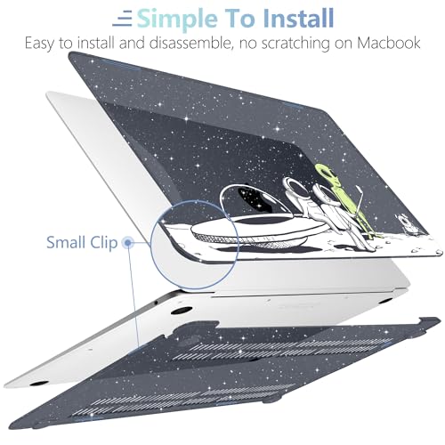 MEEgoodo for MacBook Air 13 inch Case 2021 2020 2019 2018 Released A2337 M1 A2179 A1932 with Touch ID, Plastic Hard Shell & Keyboard Cover Compatible with MacBook Air 13.3, Astronauts & Alien by MEEgoodo - Used condition - Image 4