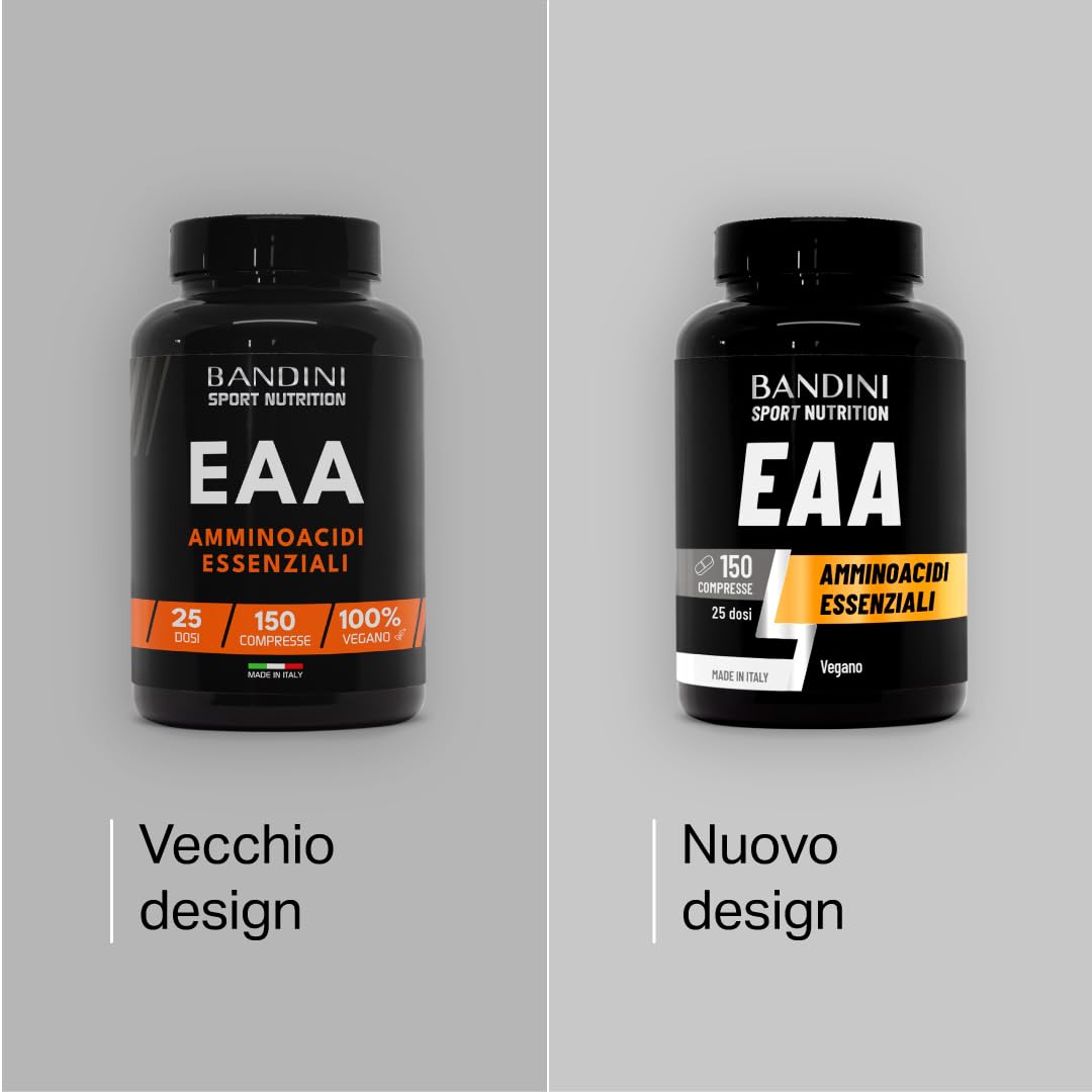 Bandini® EAA Aminoacidi Essenziali 1300mg | 150 Compresse | Complesso 9 Amminoacidi Intra Pre Post Workout - Essential Amino da Fermentazione | Integratore Alimentare sportivo | Vegan, Senza Zuccheri