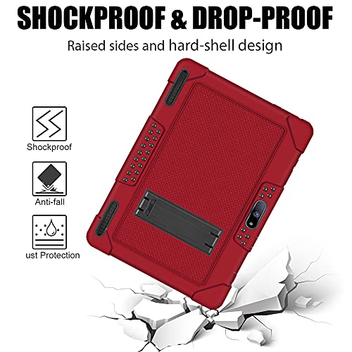 Fiewesey For Pritom M10 Inch Case, Heavy-Duty Drop-Proof Shock-Resistant Kids Friendly Protective Case For Quntico Y10/Voger Priorpad X100/Digiland Tablet Dl1036/Gateway 10.1 Hd Tablet(Red/Black) #TOP3