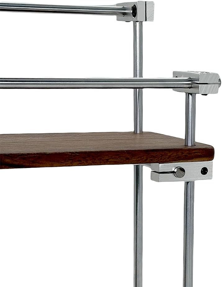 Industrial retro style coffee organizer shelf for desktop - Double Layered Desktop Organizer for Coffee Counter & Station with Walnut Touch