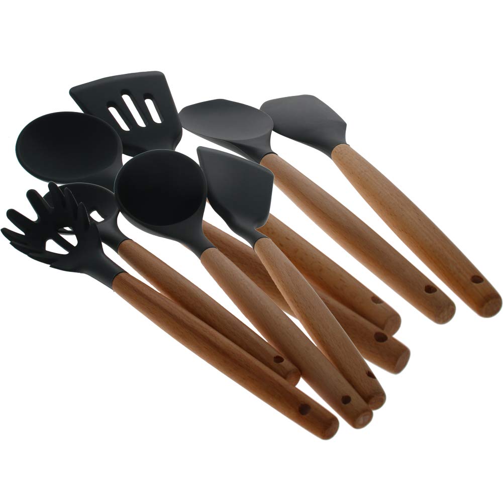 Utoolmart - Juego de parrilla de acero inoxidable para barbacoa profesional para espátula de barbacoa, pinzas, tenedor, cuchillo, garras de carne y cepillo para untar, 1 pieza