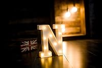Vista 387 de Foaky LED Letter Lights Sign Marquee Light Up Letters Sign for Night Light Wedding/Birthday Party Battery Powered Christmas Lamp Home Bar