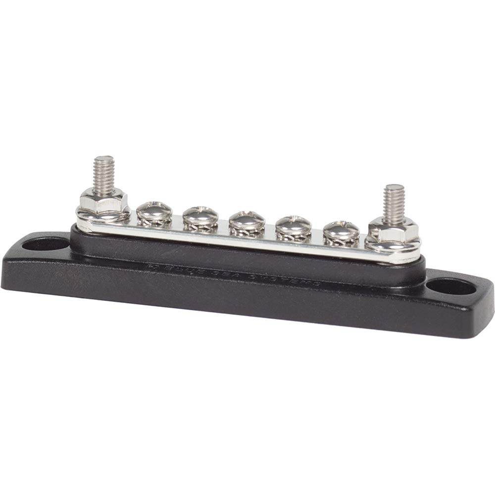 Blue Sea Systems 2304 100 Amp Mini BusBar with 5 screws, One size, Without Cover, Black