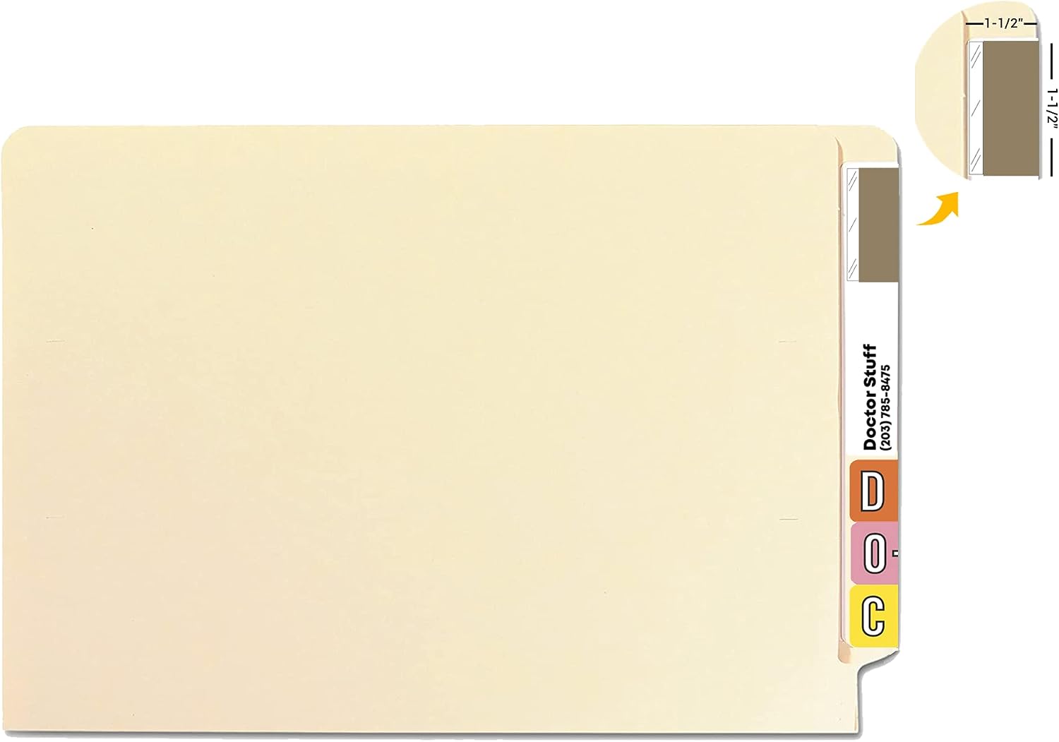 Doctor Stuff - Solid Color File Folder Labels, Tabbies Series, Laminated Solid Gray Stickers, 1-1/2" x 1-1/2", Roll of 500 Labels